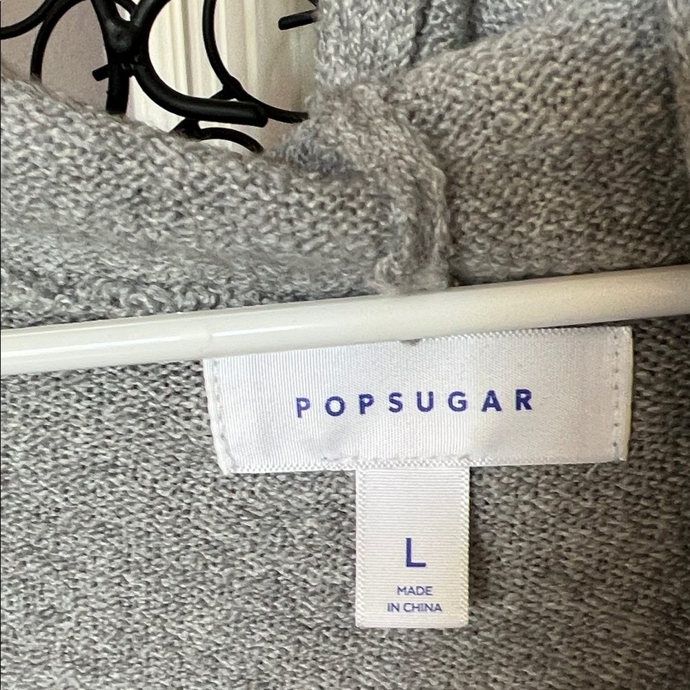 POPSUGAR Heather Gray Open-Front Hooded Cardigan - Picture 2 of 4